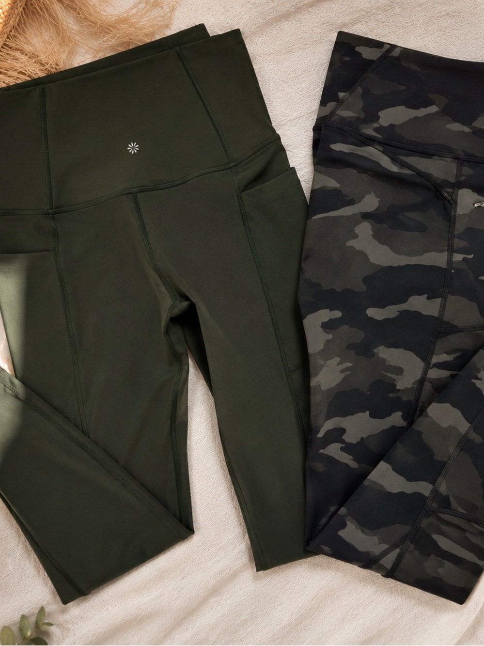 Athleta XS Leggings Bundle • Salutation Stash + Camo Contender